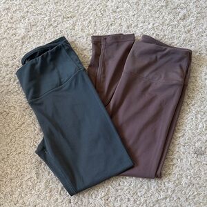 90 Degree By Reflex Leggings in Dark Green and Brown